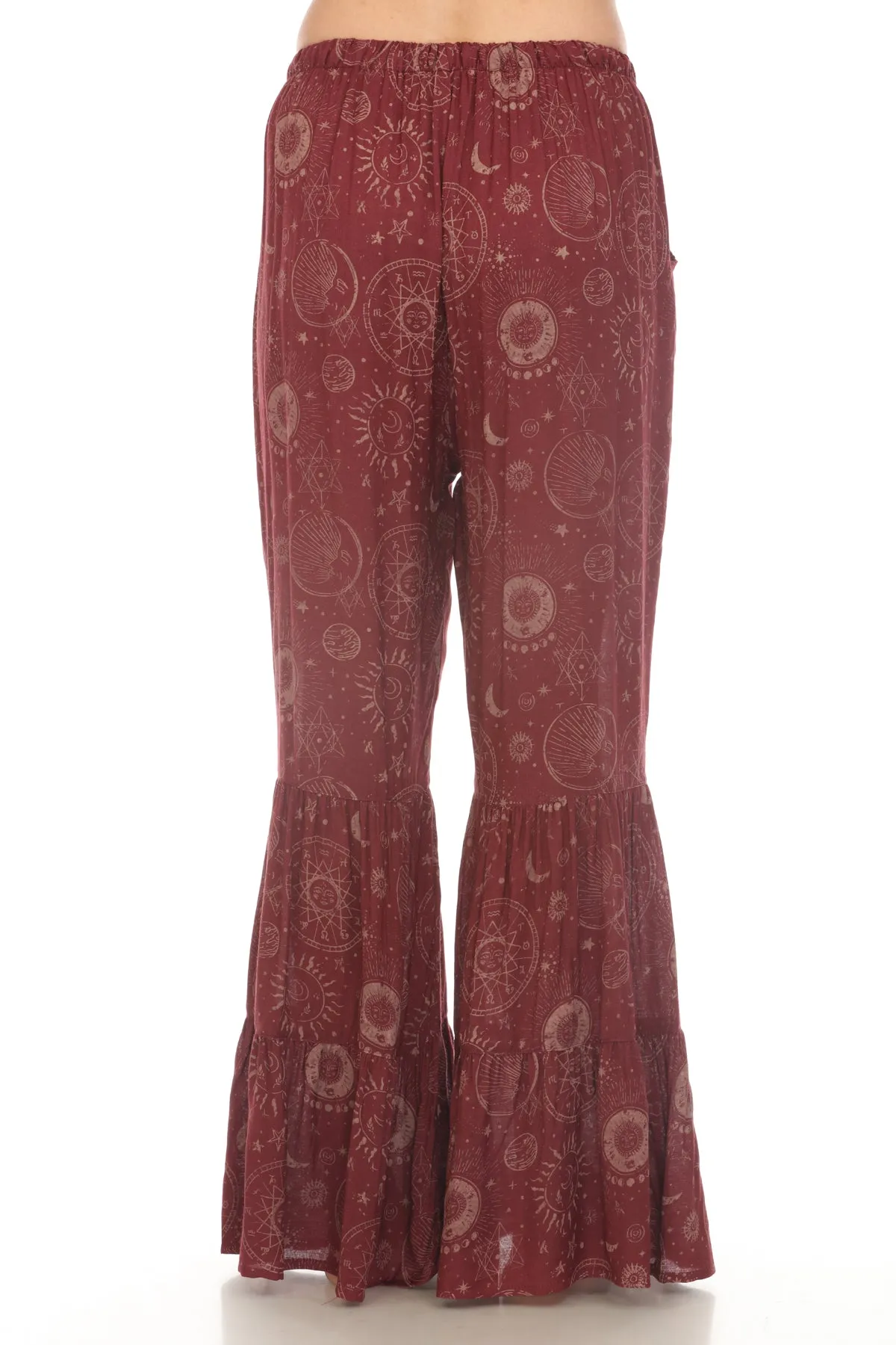 Celestial Flowy Ruffle Hem Pants