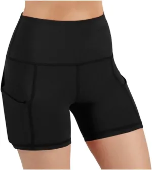 Firzero Women's Running Long Shorts Ribbed High Waisted Athletic Biker Shorts Compression Workout Yoga Shorts 2024