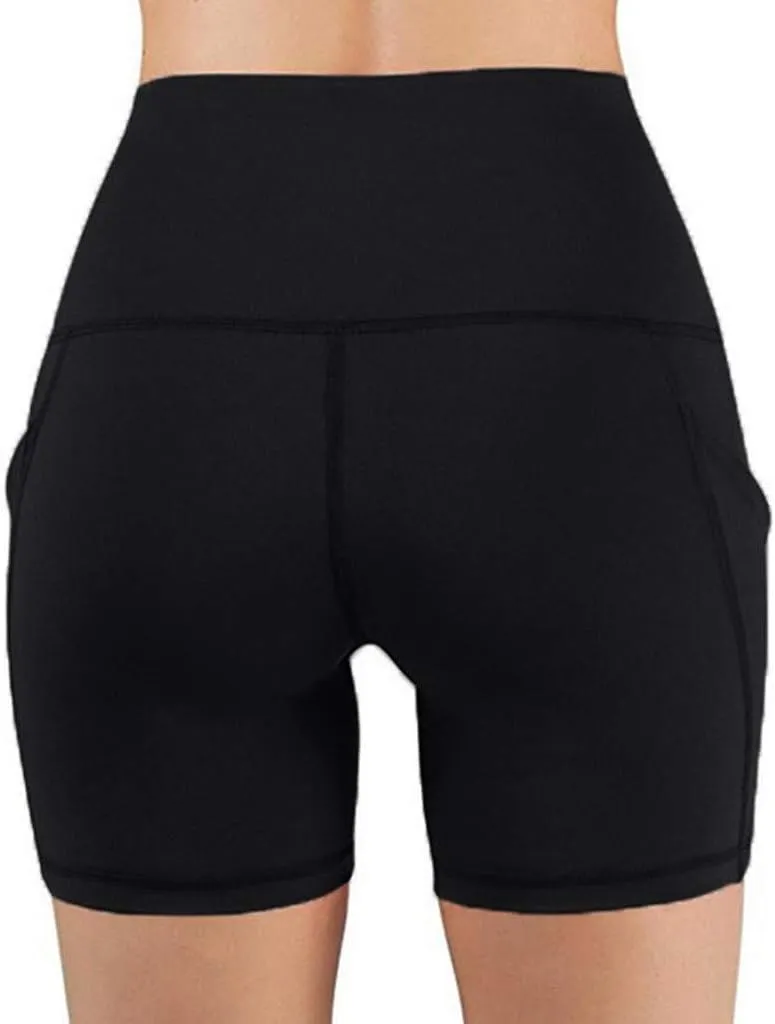 Firzero Women's Running Long Shorts Ribbed High Waisted Athletic Biker Shorts Compression Workout Yoga Shorts 2024