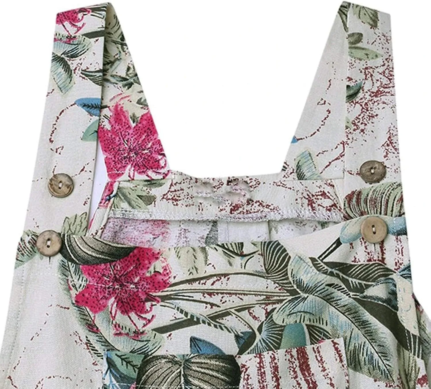 Jumpsuits for Women Summer 2024 Patchwork Dual Pocket Dressy Jumpsuit Boho Print Wide Leg One Piece Overalls Rompers