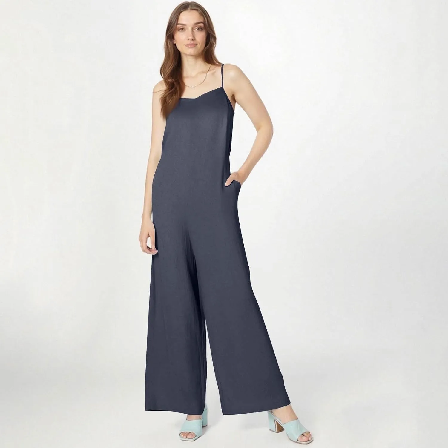 Linen Overalls For Women,2025 Summer Casual Loose Boho Wide Leg Jumpsuits Sleeveless Baggy Rompers With Pockets