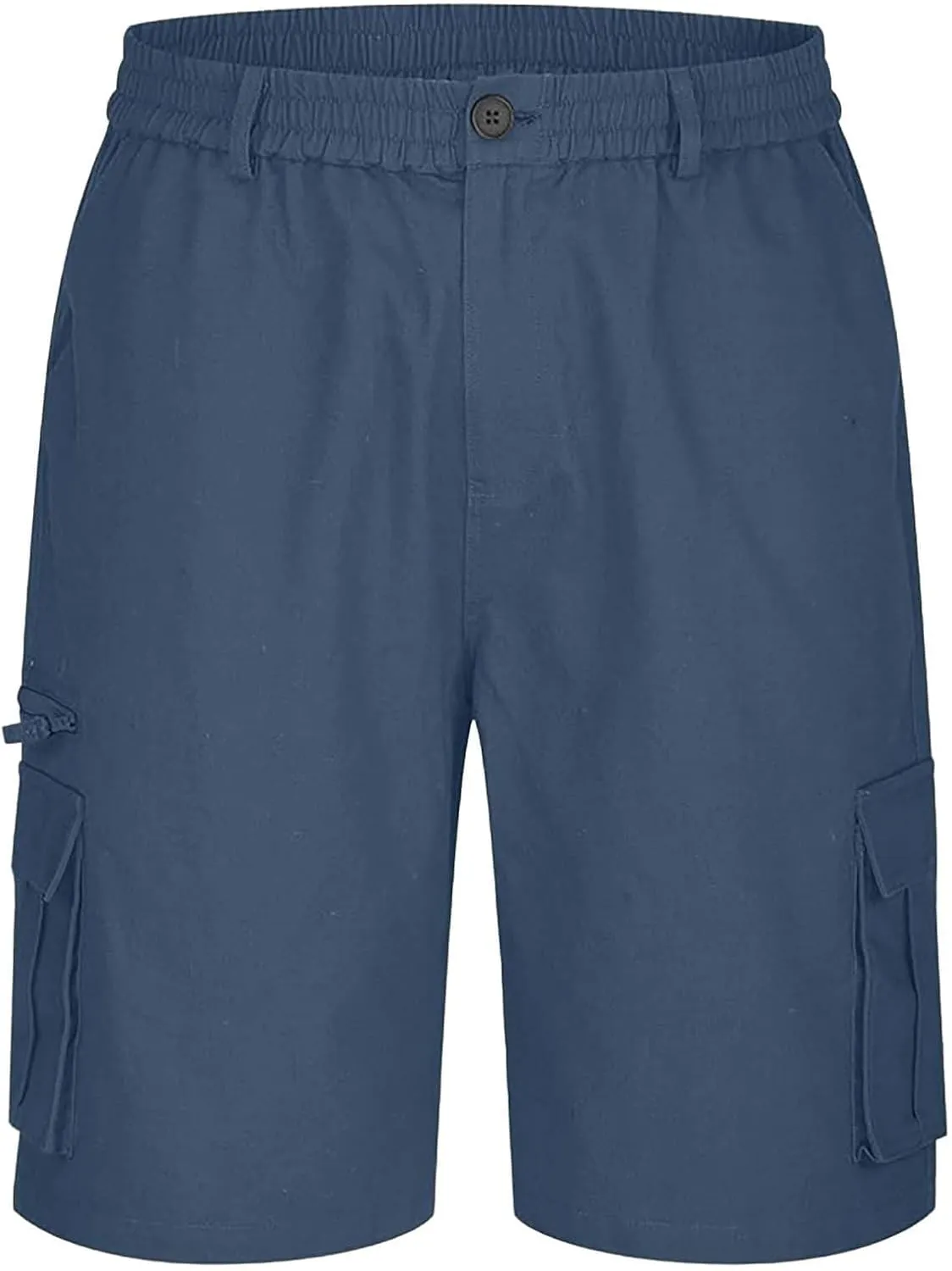 Men Cargo Shorts Casual Elastic Waist Knee Length Summer Hiking Shorts Bermuda Big and Tall Short Pants with Pockets