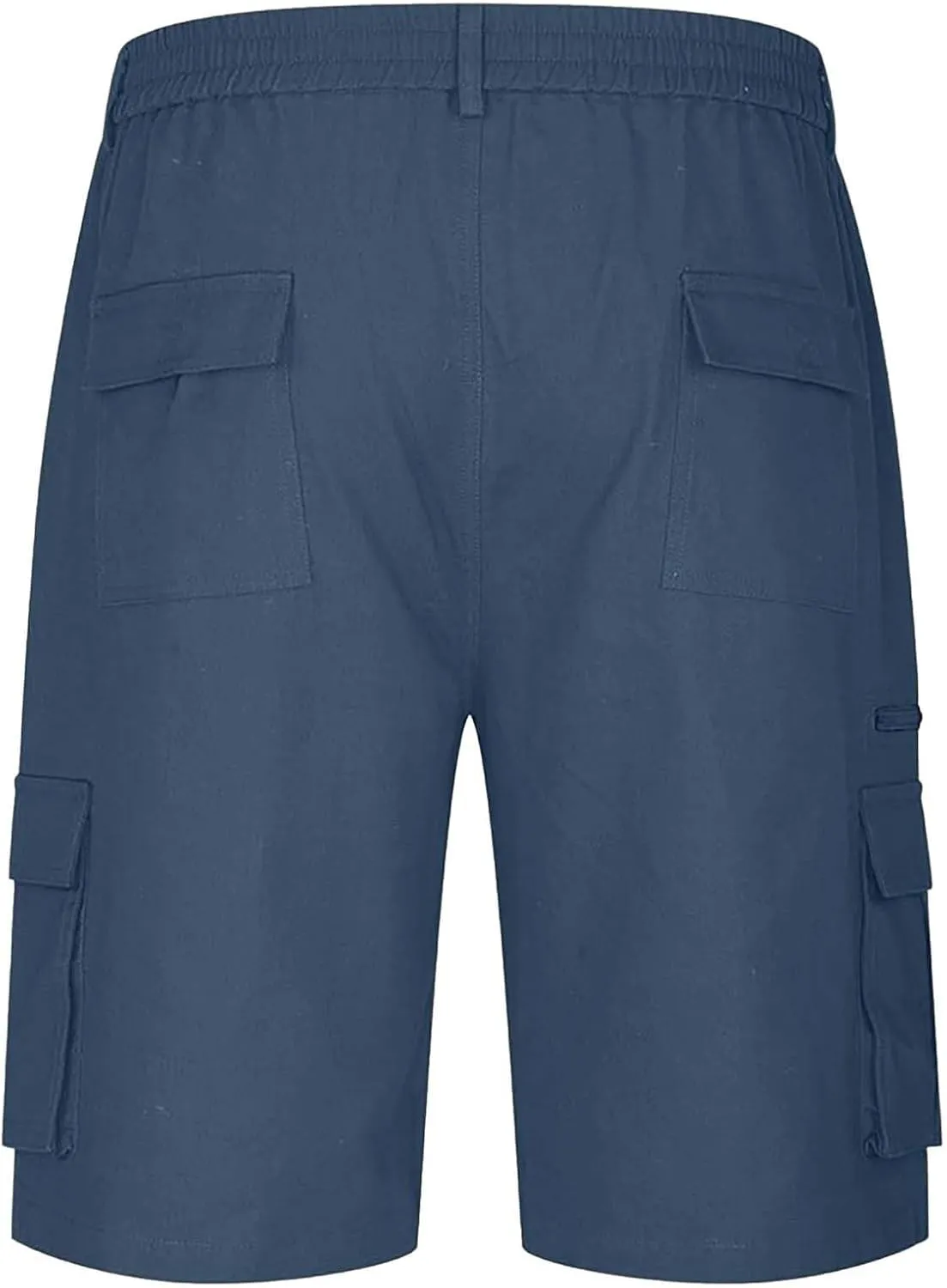 Men Cargo Shorts Casual Elastic Waist Knee Length Summer Hiking Shorts Bermuda Big and Tall Short Pants with Pockets