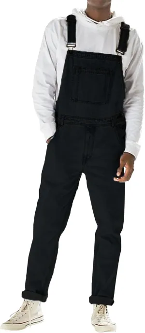 Men's Adjustable Straps Cargo Bib Overalls Casual Stylish Denim Jumpsuit Comfort Solid Loose Outdoor Overalls