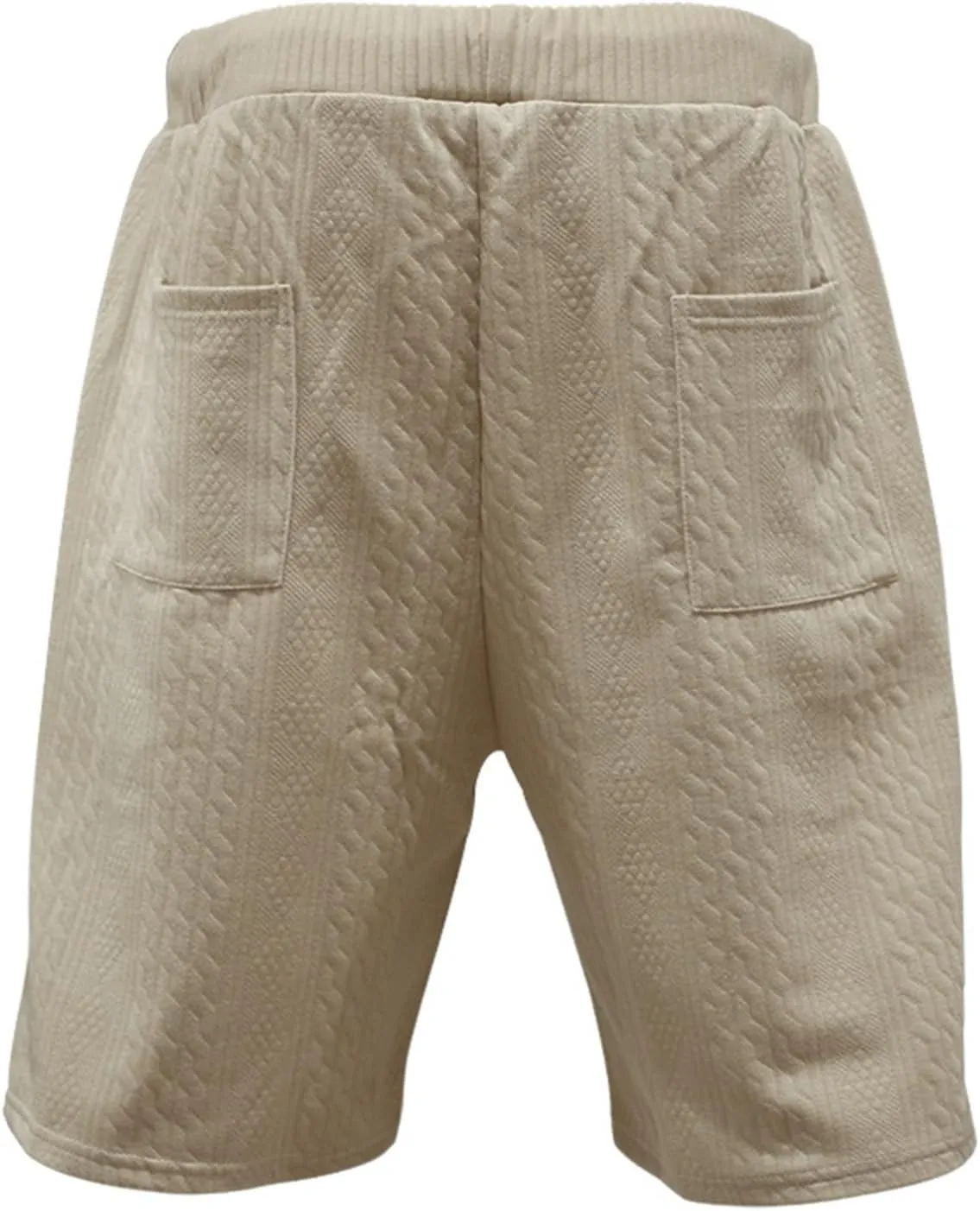 Mens Casual Jacquard Lounge Shorts Drawstring Elastic Waist Summer Waffle Textured Workout Jogging Beach Sweat Shorts