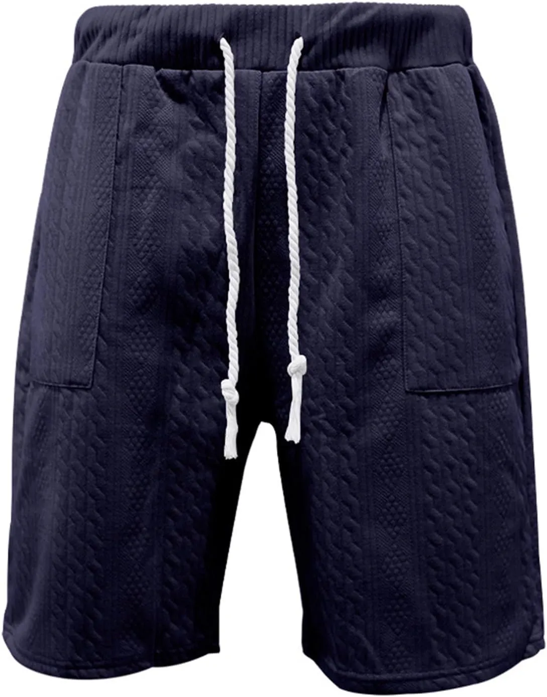Mens Casual Jacquard Lounge Shorts Drawstring Elastic Waist Summer Waffle Textured Workout Jogging Beach Sweat Shorts