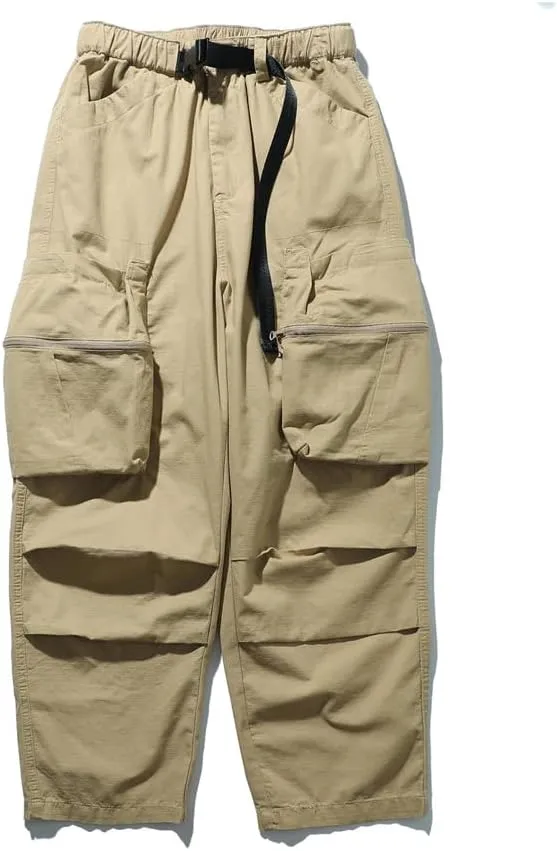 Men's Multi-Pocket Cargo Pants American Casual Wide Leg Trousers