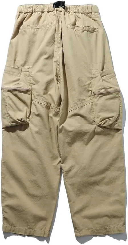 Men's Multi-Pocket Cargo Pants American Casual Wide Leg Trousers