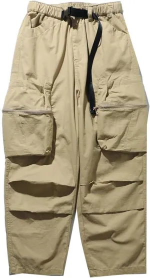 Men's Multi-Pocket Cargo Pants American Casual Wide Leg Trousers