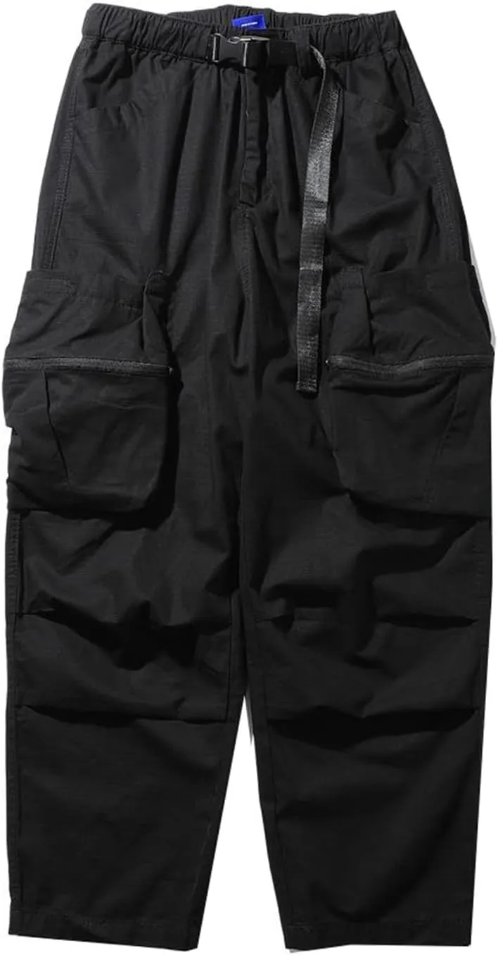 Men's Multi-Pocket Cargo Pants American Casual Wide Leg Trousers