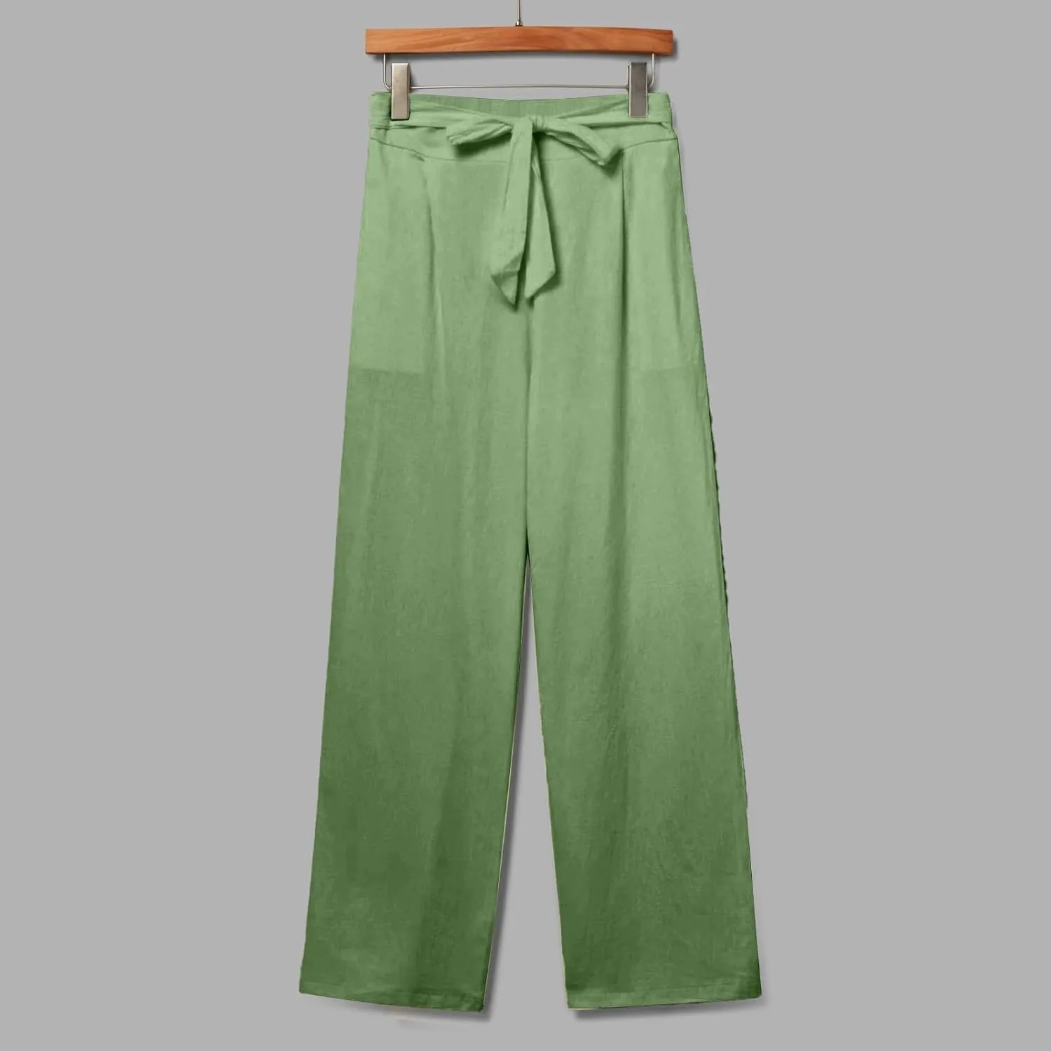 NBXNZWF Women's Cotton Linen Pants Casual Straight Leg Trousers Elastic Waist Lightweight Relaxed Fit Pants with Pockets
