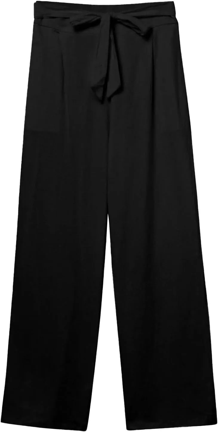 NBXNZWF Women's Cotton Linen Pants Casual Straight Leg Trousers Elastic Waist Lightweight Relaxed Fit Pants with Pockets