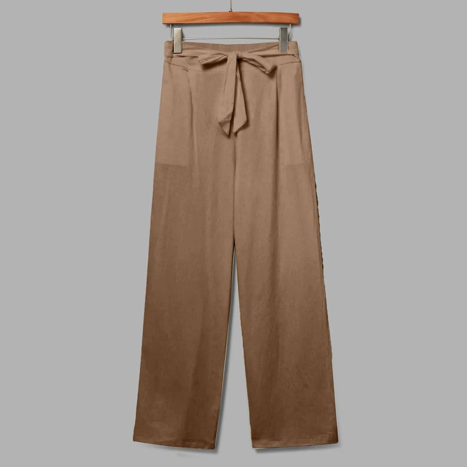 NBXNZWF Women's Cotton Linen Pants Casual Straight Leg Trousers Elastic Waist Lightweight Relaxed Fit Pants with Pockets