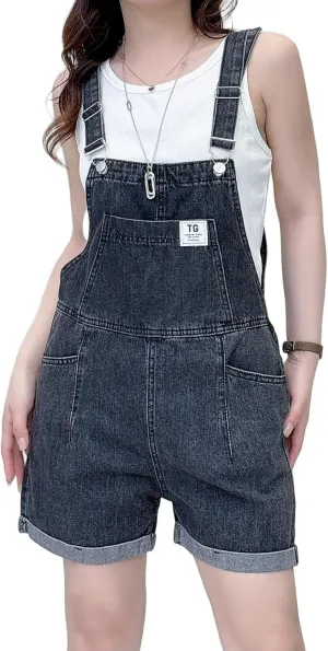 Overalls for Women Denim Shorts Overalls Summer Casual Loose Fit Adjustable Rompers Jean jumpsuit Bib Shortalls 2025