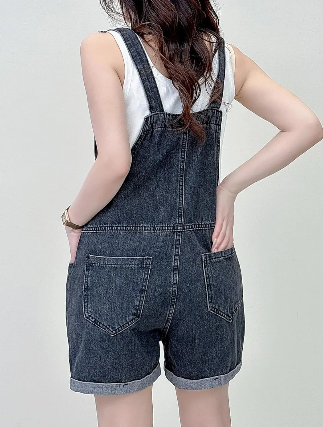 Overalls for Women Denim Shorts Overalls Summer Casual Loose Fit Adjustable Rompers Jean jumpsuit Bib Shortalls 2025