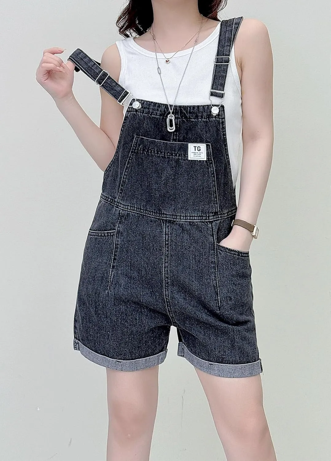 Overalls for Women Denim Shorts Overalls Summer Casual Loose Fit Adjustable Rompers Jean jumpsuit Bib Shortalls 2025