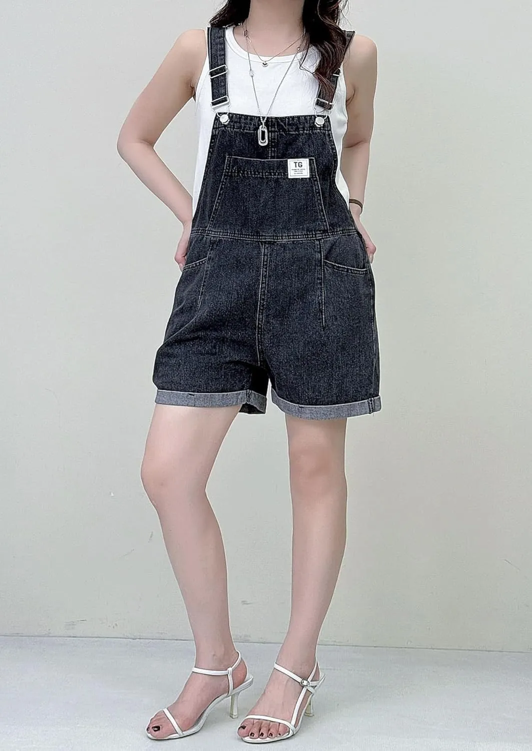 Overalls for Women Denim Shorts Overalls Summer Casual Loose Fit Adjustable Rompers Jean jumpsuit Bib Shortalls 2025