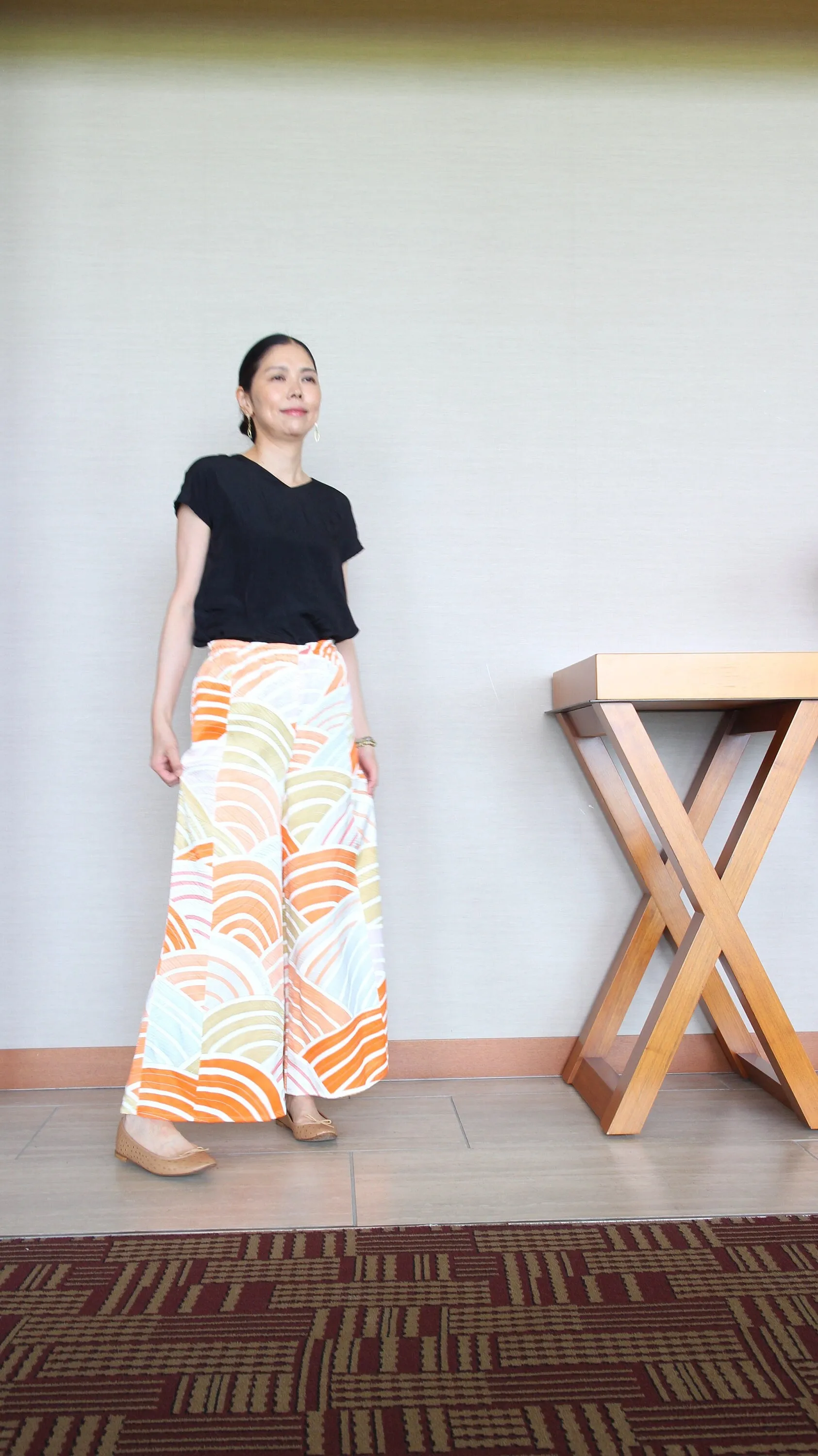 Palazzo Pants Size S - Women’s Wide Leg Pants, Silk Pants, Orange Pants,  Japanese Kimono, High waited pants, one of a kind