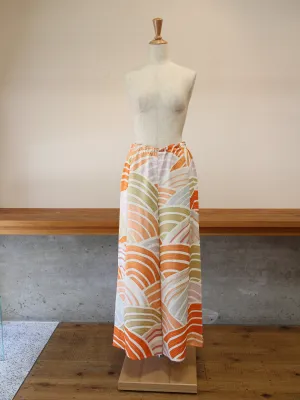 Palazzo Pants Size S - Women’s Wide Leg Pants, Silk Pants, Orange Pants,  Japanese Kimono, High waited pants, one of a kind