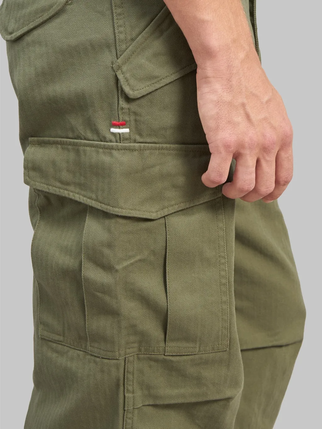 Tanuki Herringbone M-65 Pants Army Green