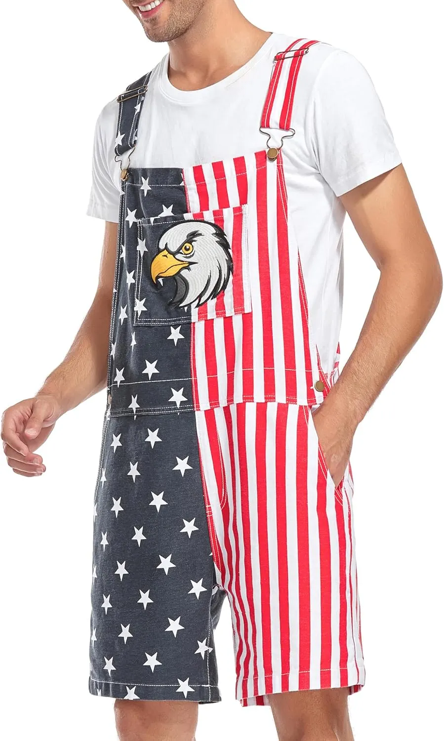 Unisex Printed Overalls Shorts Romper Festival Jumpsuits Work Bibs Coveralls Gifts for Men and Women