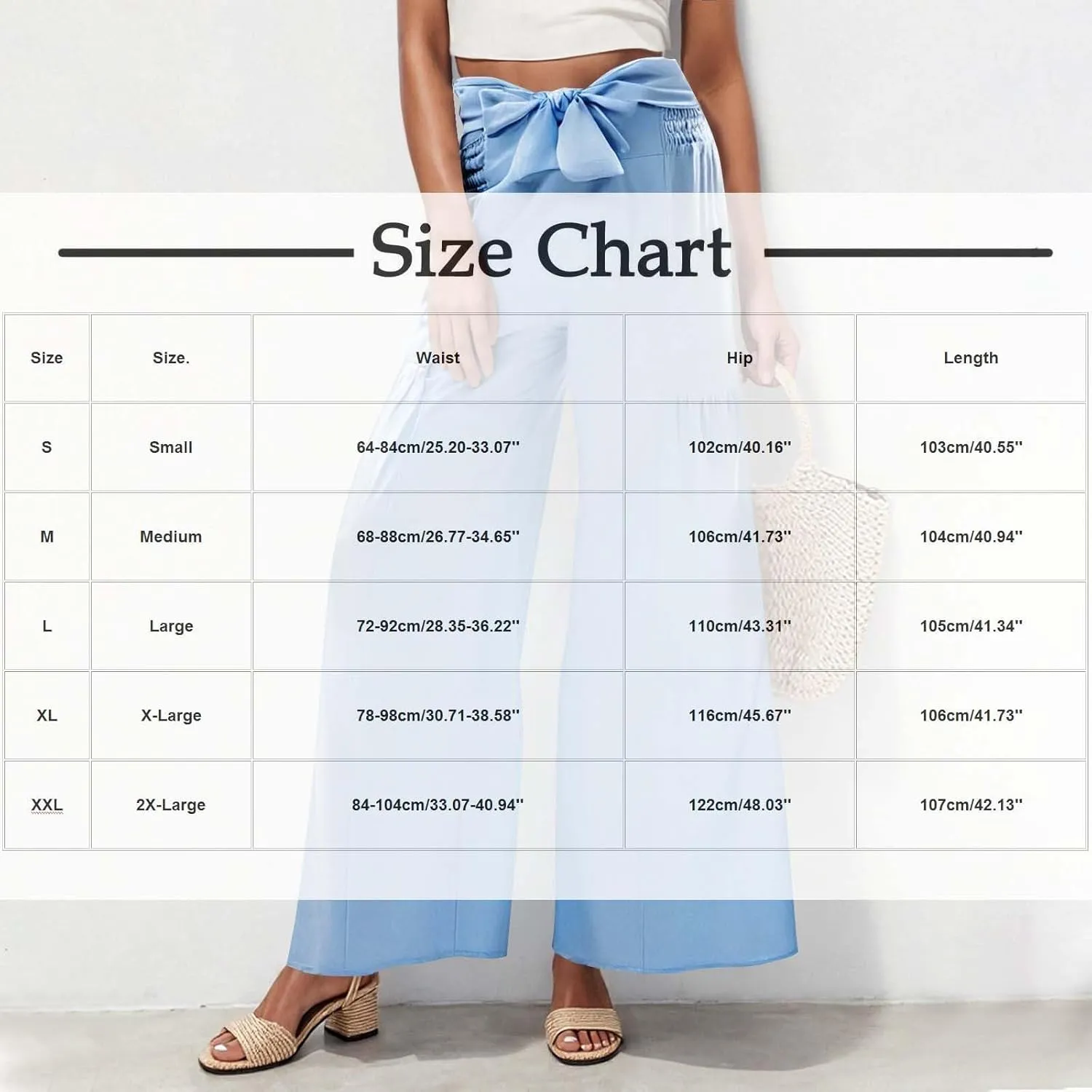 Wide Leg Palazzo Pants Women High Waist Pant with Pockets Adjustable Knot Loose Trousers Business Casual Work