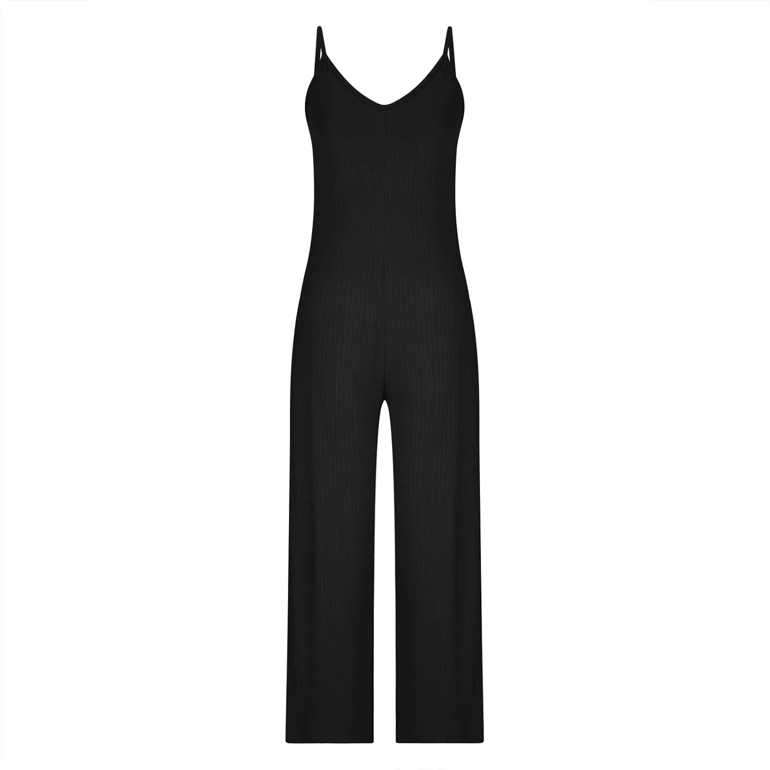 Women's Casual Loose Overalls Jumpsuits V Neck Sleeveless Overalls Rompers 2025 Trendy Summer Outfits