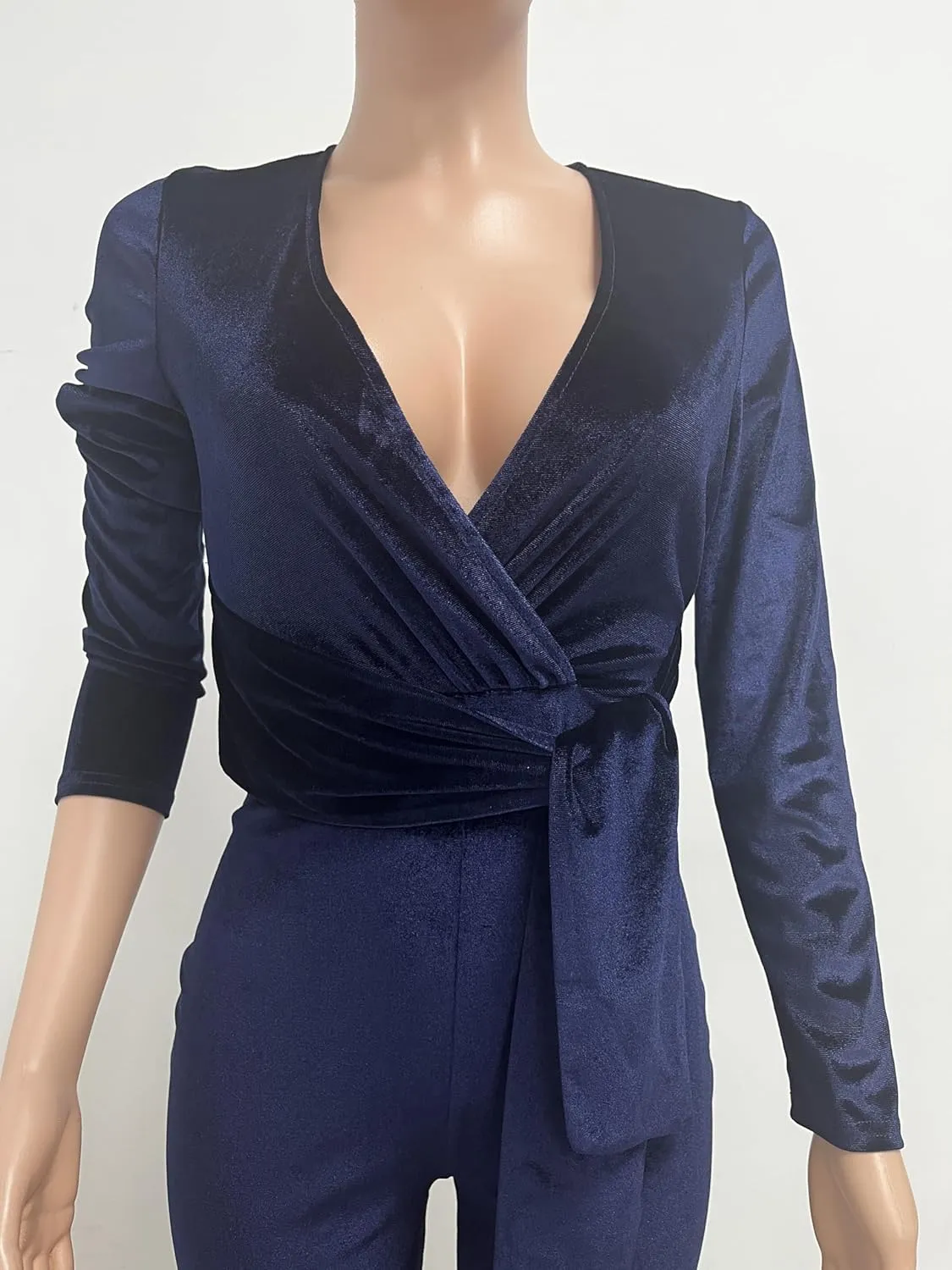 Women's Christmas Velvet Jumpsuit Overalls Pants